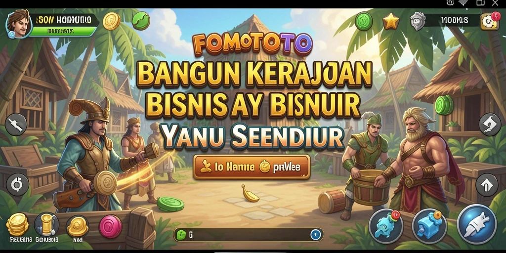 Tampilan gameplay seru dalam FOMOTOTO dengan elemen Tycoon.