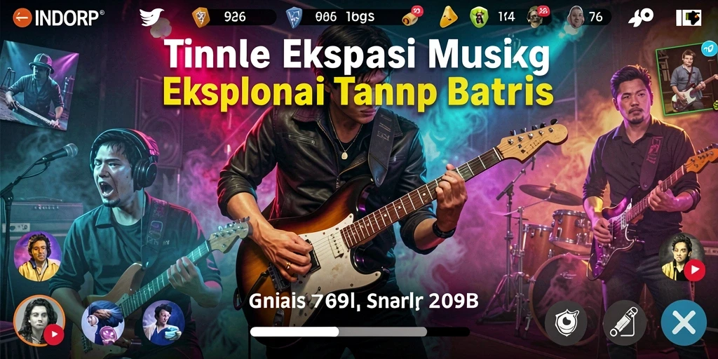 Tangkapan layar gameplay INDORP dengan banyak pilihan alat musik.