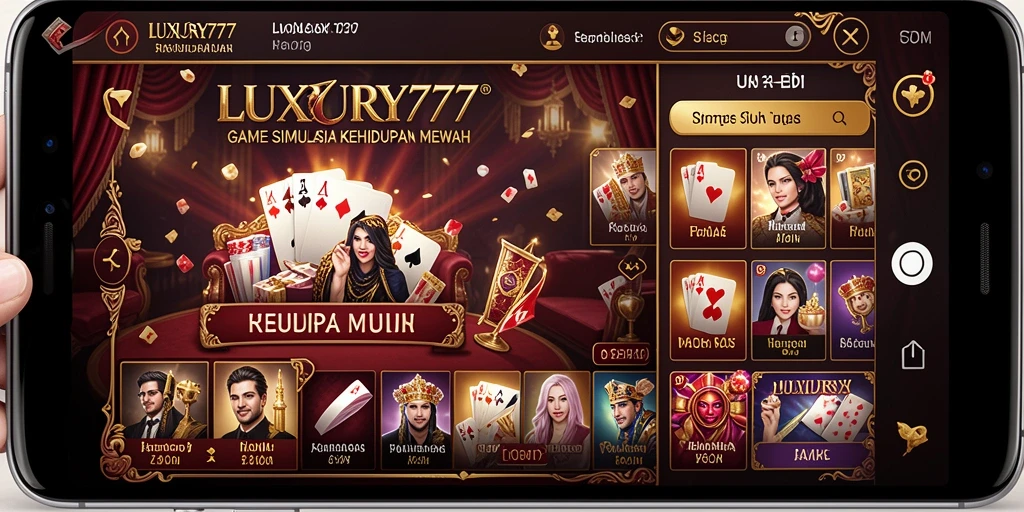 Screenshot gameplay LUXURY777 menampilkan kehidupan mewah yang menakjubkan.