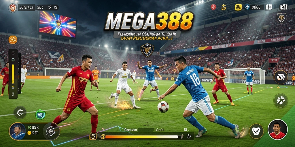 Screenshot MEGA388 menampilkan aksi seru dalam pertandingan olahraga.