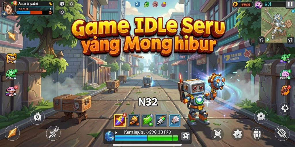 Screenshot gameplay N32 menampilkan karakter berinteraksi dalam mode Idle.