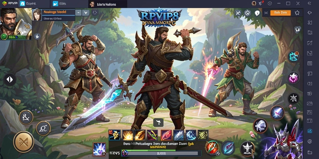 Tampilan screenshot gameplay RPVIP8 yang menunjukkan aksi seru bertarung di dunia MMORPG.